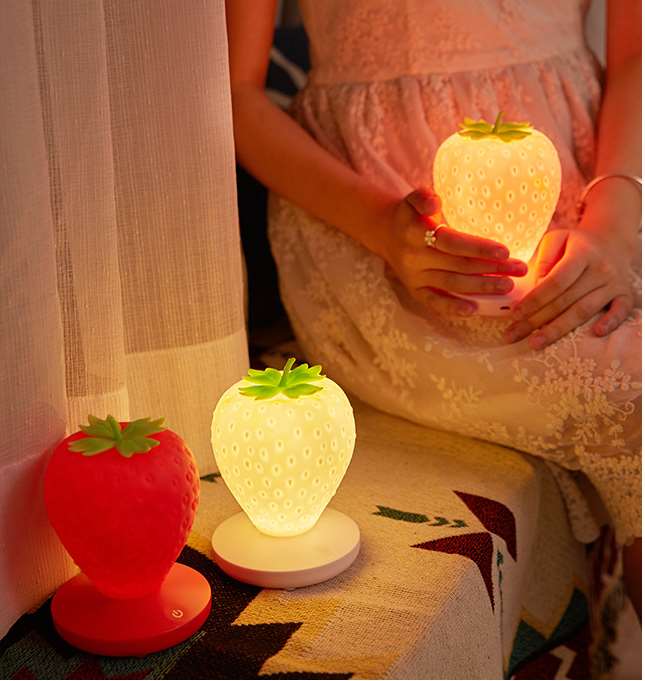Adjustable Luminance Strawberry LED Night Light