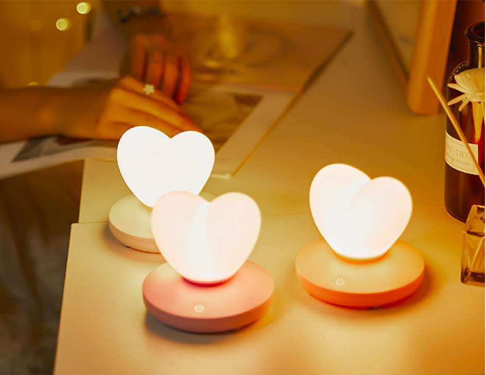 Heart Shape LED Night Light at Work