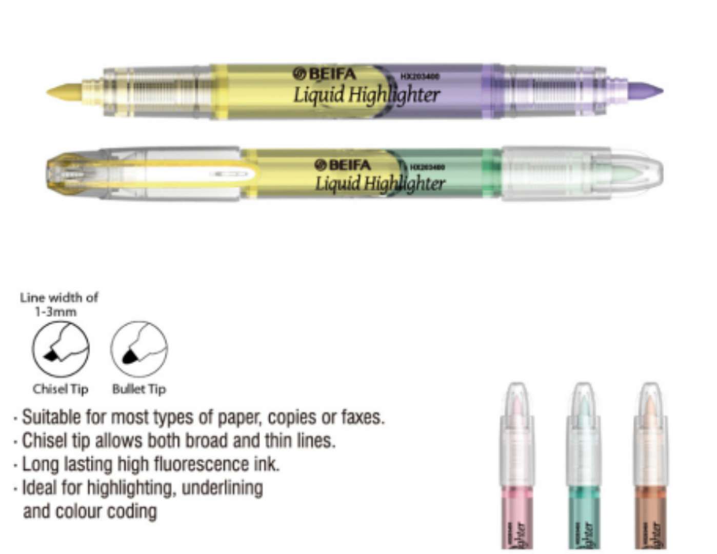 Crystal Shell Dual Color Highlighter - Pen Details