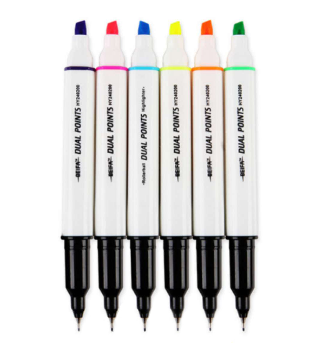 2-in-1 Dual Tip Gel Pen and Highlighter - Colors