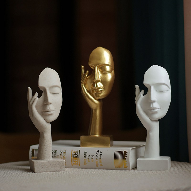 Modern Abstract Art Resin Mask Ornament - 3 Colors