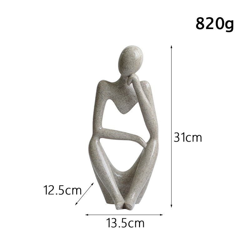 A Thinking Person Resin Statue - Right Hand (Sandstone)