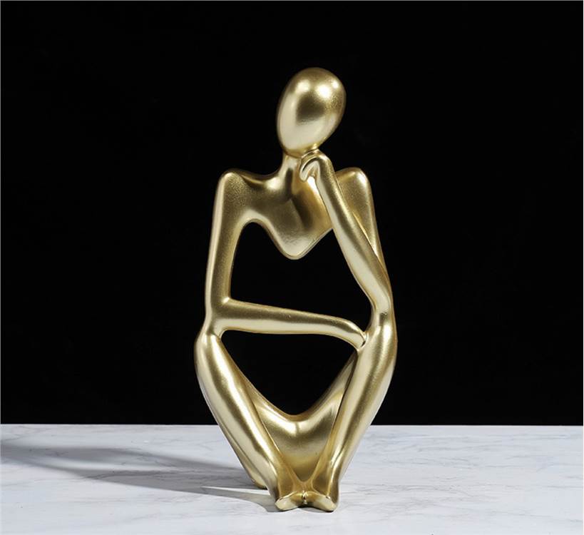 A Thinking Person Resin Statue - Right Hand (Gold)