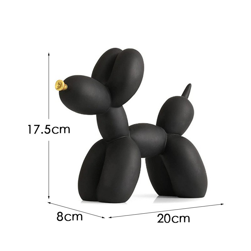 Dazzling Graffiti Balloon Dog Resin Ornament - Black