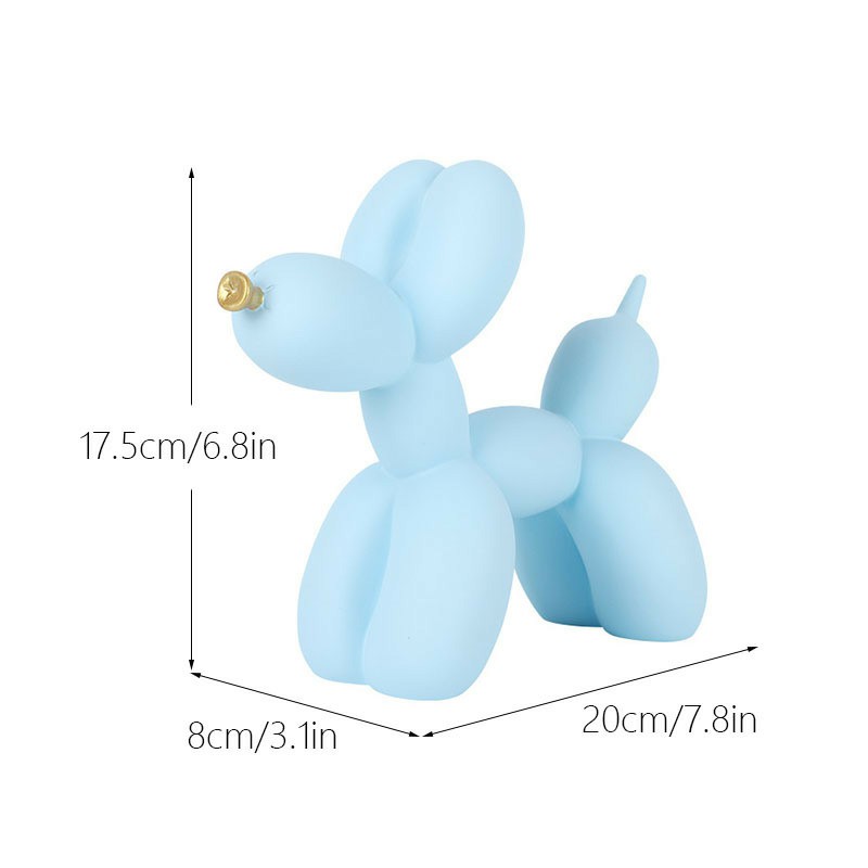 Dazzling Graffiti Balloon Dog Resin Ornament - Baby Blue