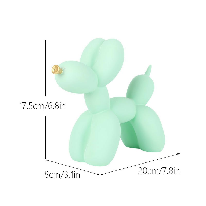 Dazzling Graffiti Balloon Dog Resin Ornament - Mint Green