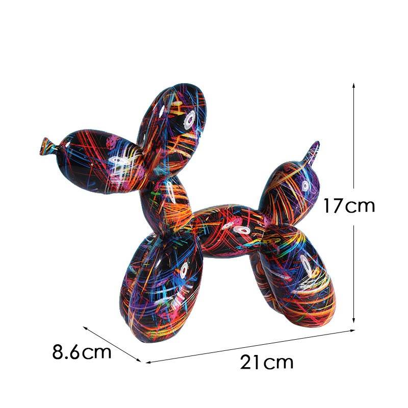 Dazzling Graffiti Balloon Dog Resin Ornament - Firework