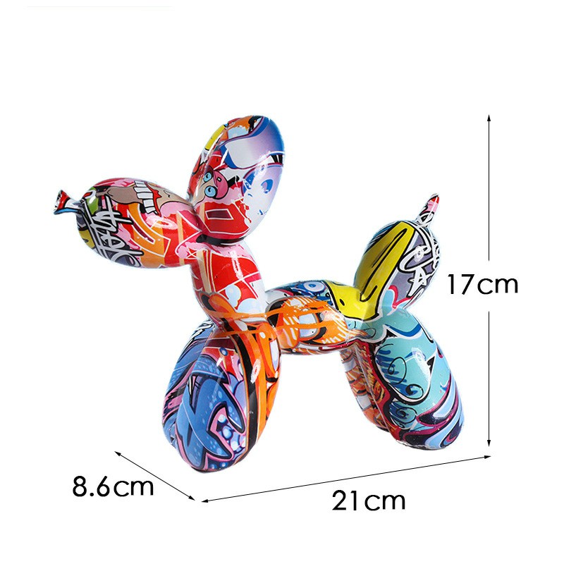 Dazzling Graffiti Balloon Dog Resin Ornament - Graffiti