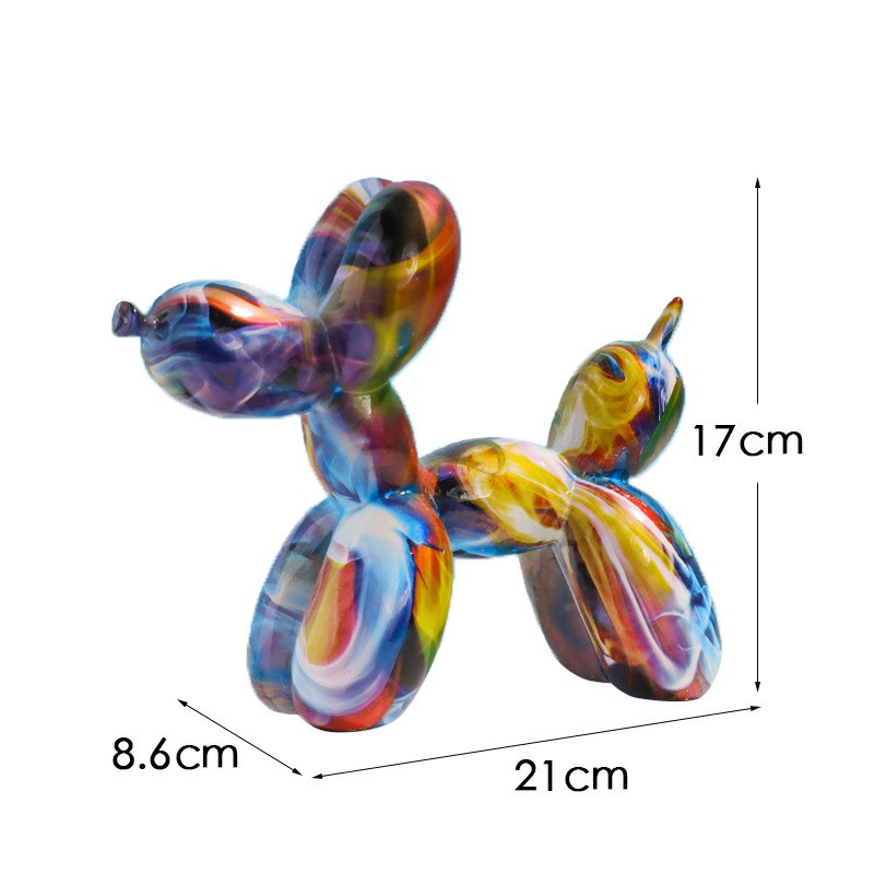 Dazzling Graffiti Balloon Dog Resin Ornament - Lights