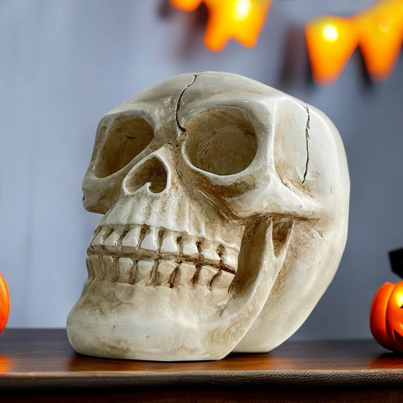 Resin Skull Ornament and Flower Pot - Details