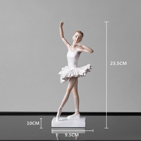 Dancing Ballet Girl Resin Ornament - Hands Up Pose