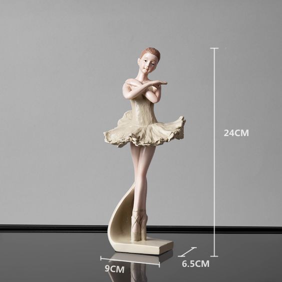 Dancing Ballet Girl Resin Ornament - Cross Hands (White)