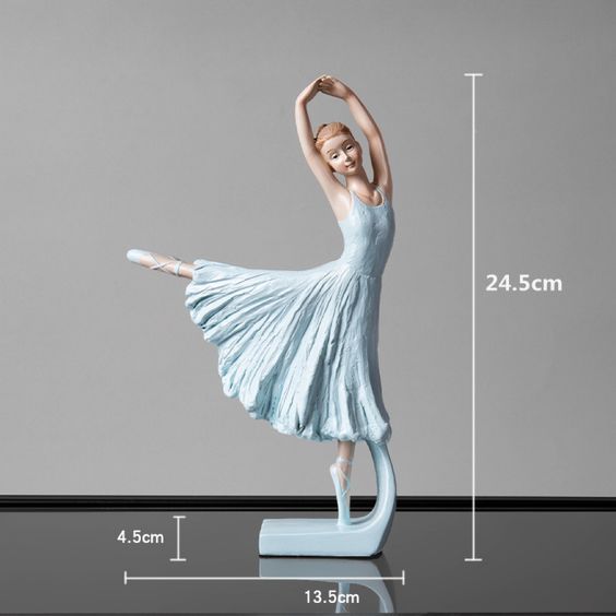 Dancing Ballet Girl Resin Ornament - Kicking Pose