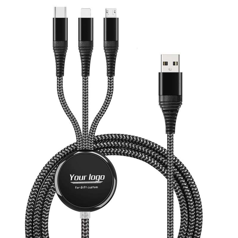 3-in-1 USB Charging Cable with Luminous Logo - Details