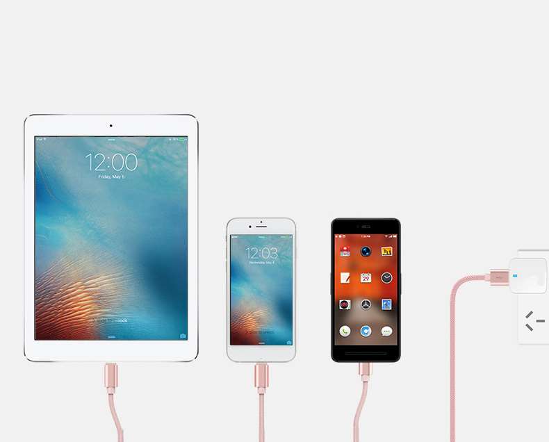 Classic 3-in-1 USB Charging Cable - Rose Gold