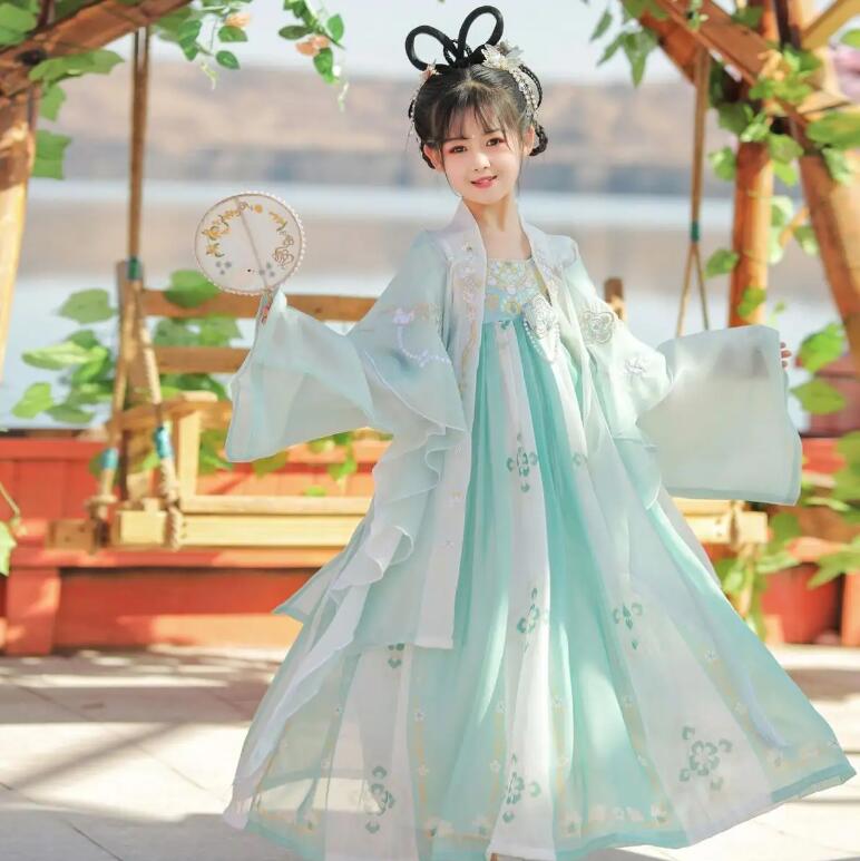 Tang Style Fairy Dress for Girls - Light Blue