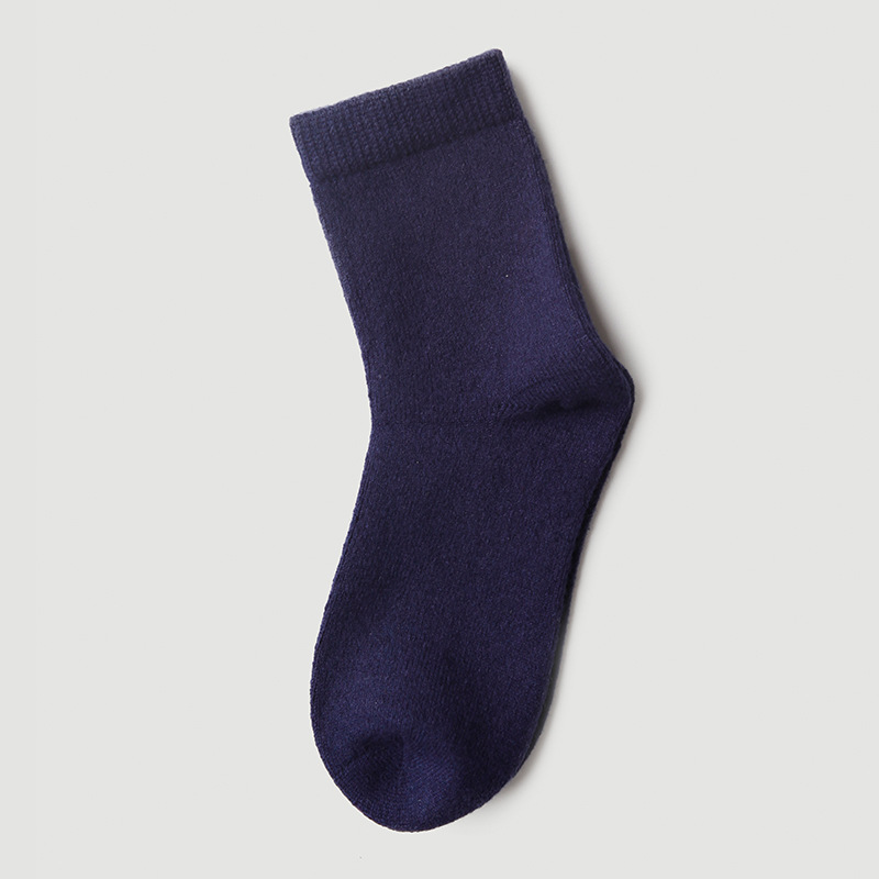 Rainbow Colors Cashmere Socks - Navy Blue