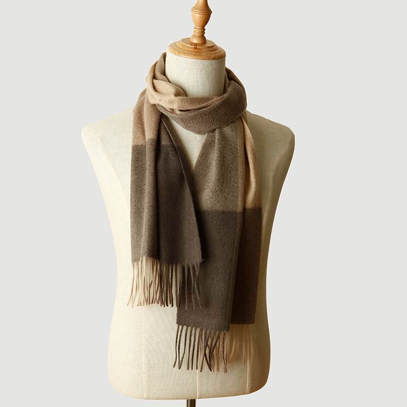 Classic British Plaid Pattern Male Cashmere Scarf - Brown