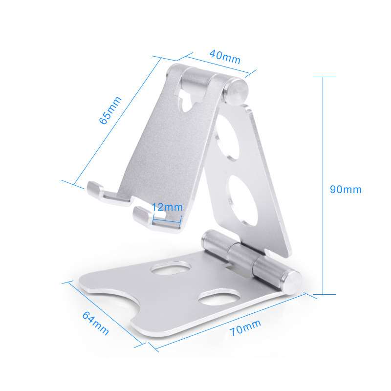 Mini Foldable Desktop Phone Stand - Silver