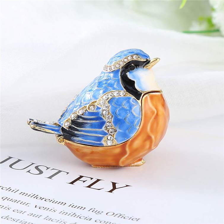 Bird Imitation Enamel Trinket Box - Design