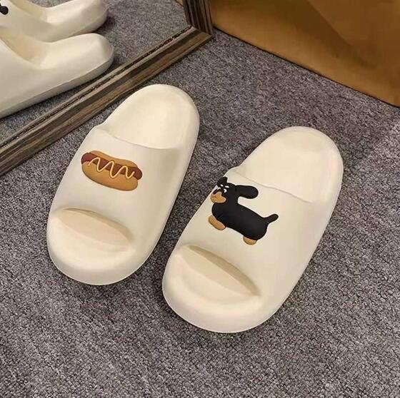 Cute Dog EVA Super Soft Slippers - White