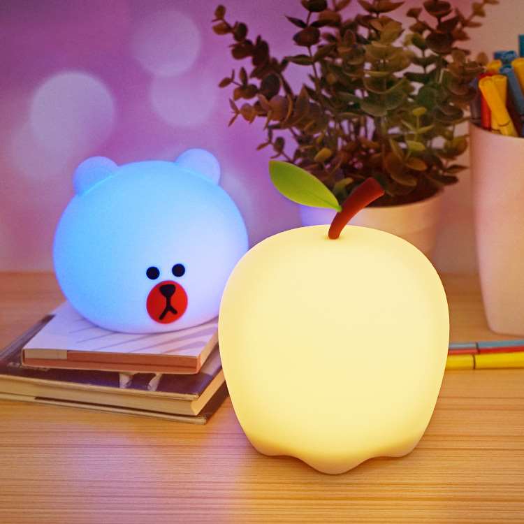 Apple Silicone Tap Control Night Light - Light On