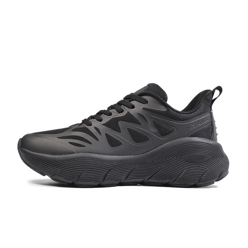 High Resilience Thick Sole Fashion Running Shoes - Black