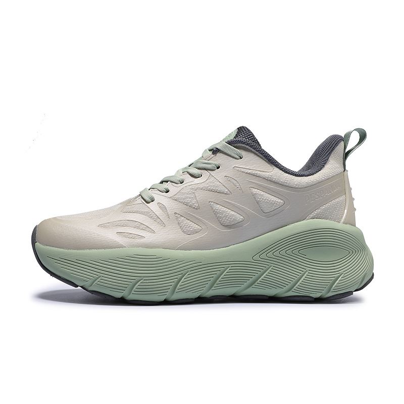High Resilience Thick Sole Fashion Running Shoes - Bean Green