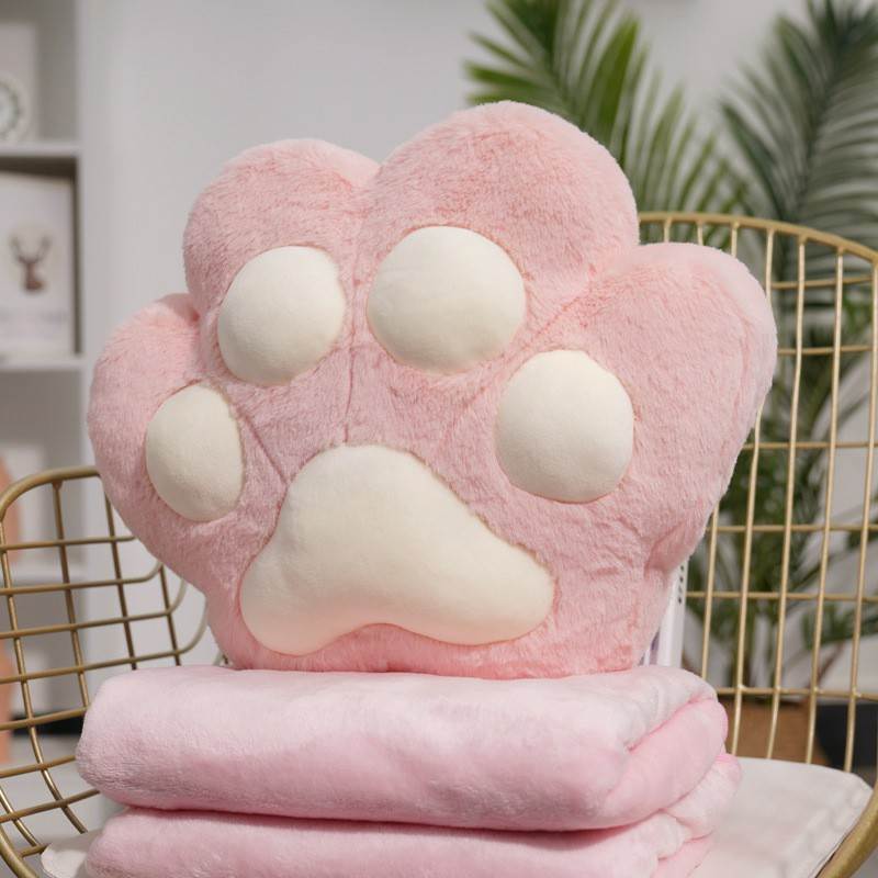 Cute Kitty Claw 2-in-1 Pillow Blanket - Pink