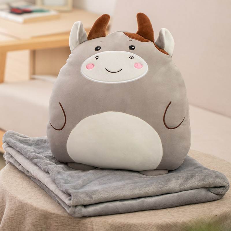 Cartoon Images Pillow Blanket - Cow