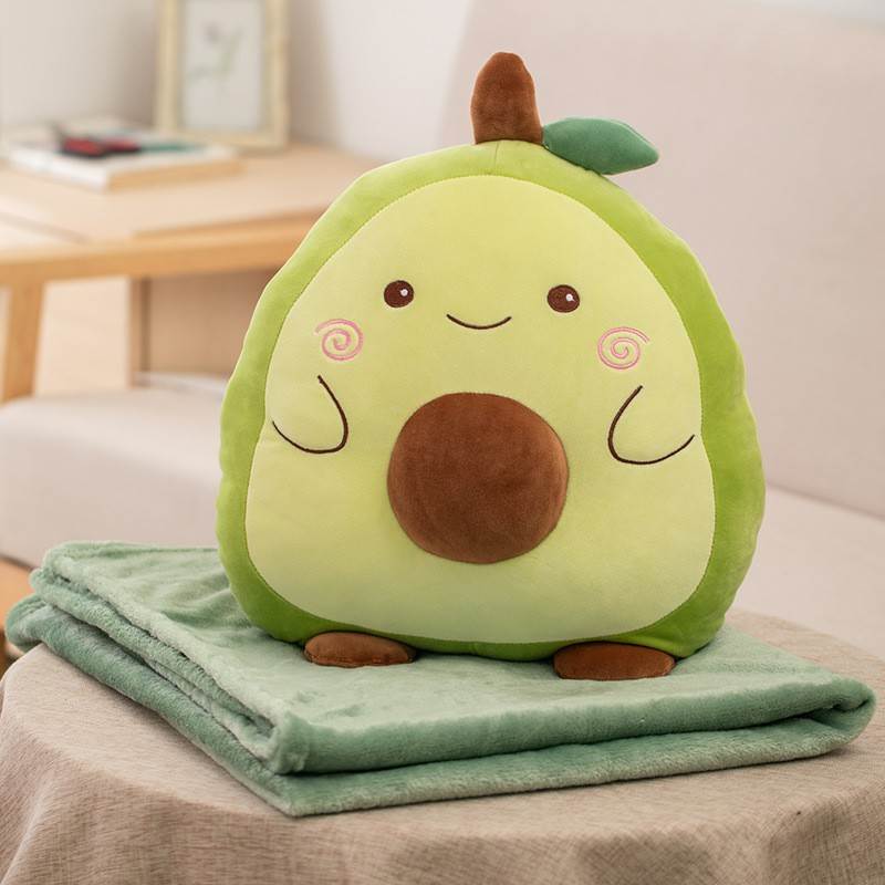 Cartoon Images Pillow Blanket - Avocado