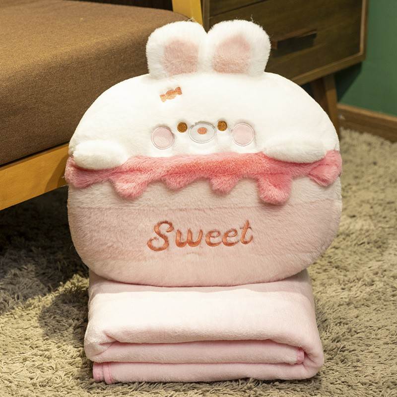 Rabbit Cupcake Pillow Blanket