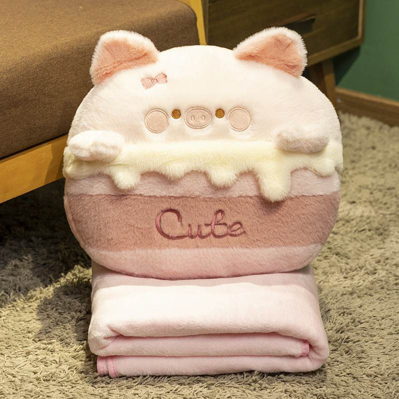 Piggy Cupcake Pillow Blanket