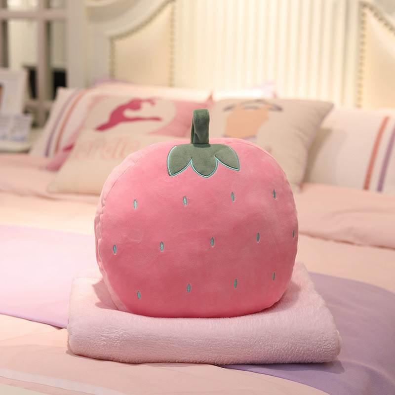 Cute Strawberry Pillow Blanket