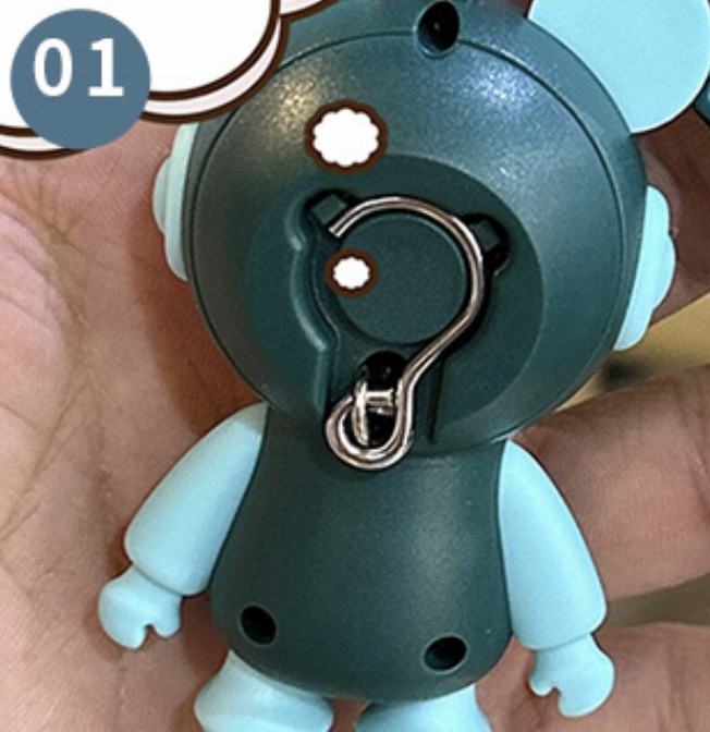 Cartoon Bear Keychain Electronic Scale - Back Hanger