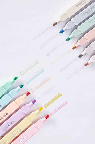 Morandi and Macaron Color Highlighter Marker - Two Color Tones