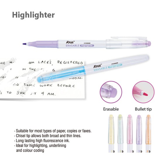 Erasable Fresh Colored Highlighter - Bullet Cap