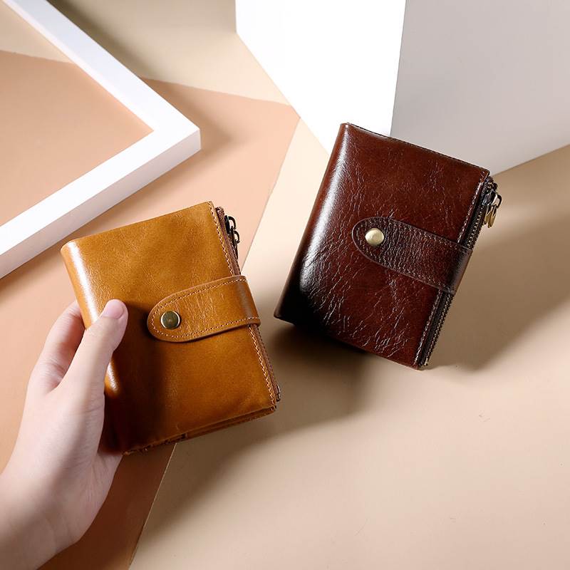 Bi-Fold Wallet with Zipper Coin Pocket - Two Colors