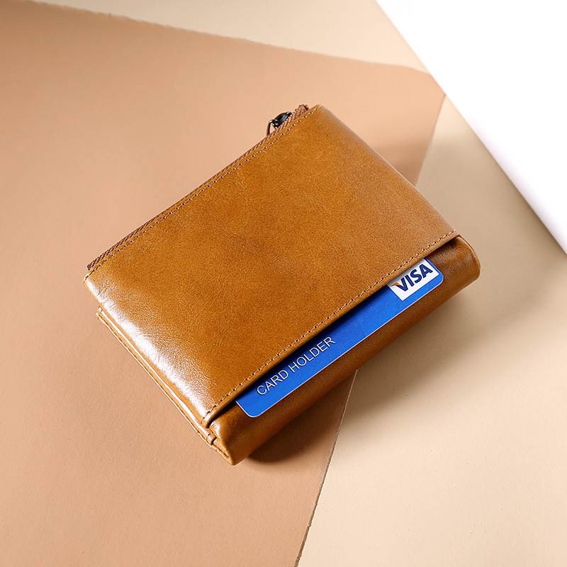 Bi-Fold Wallet with Zipper Coin Pocket - Back View