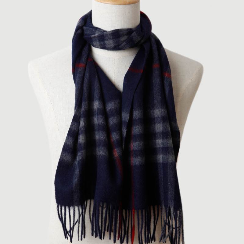 Classic Plaid Pattern Male Wool Scarf