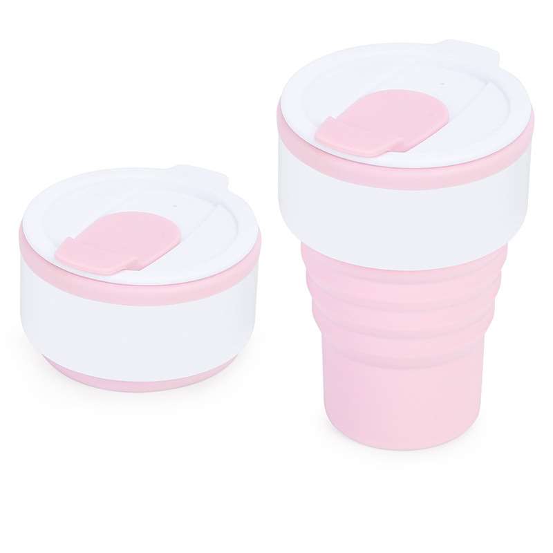 Light Pink Silicone Collapsible Coffee Mug