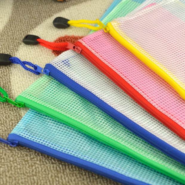 Mesh Zipper File Pouch - Different Colors