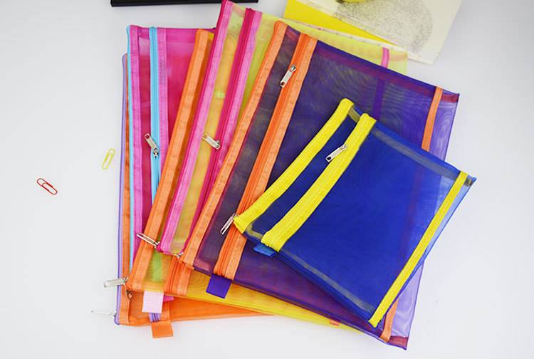 Colorful Nylon Double-Zip Pouches in Various Colors
