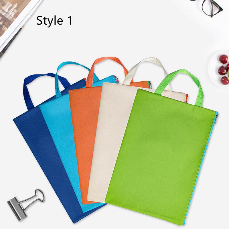 Zipper File Bag with Handle - Style 1 in Various Colors