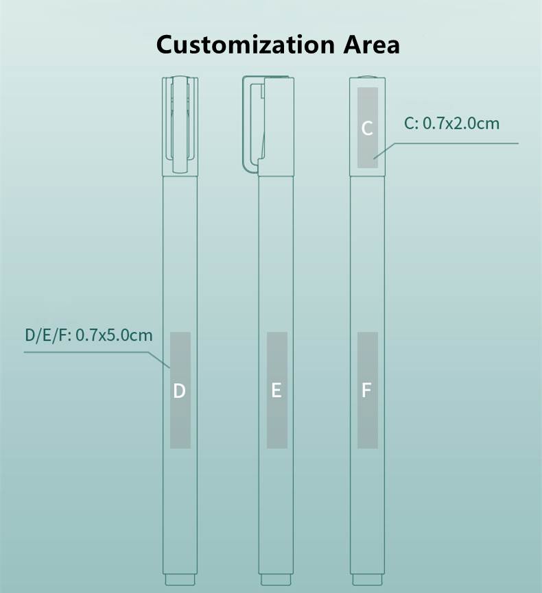 Fresh Color Plastic Gel Pen - Customization Area