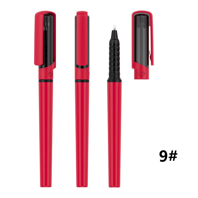 Plastic Advertising Gel Pen - Red Barrel with Black Window