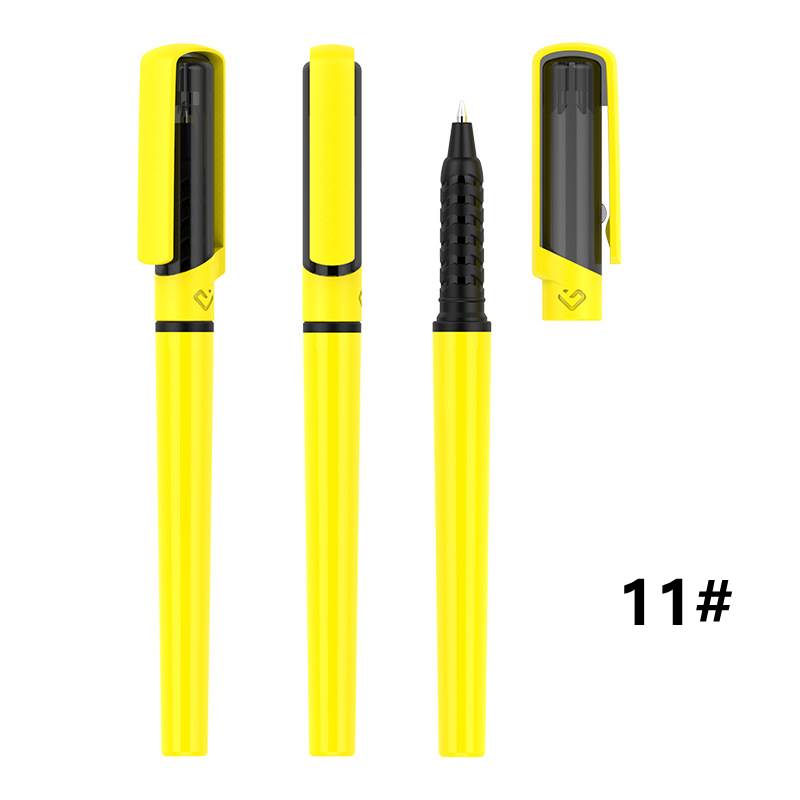 Plastic Advertising Gel Pen - Yellow Barrel with Black Window