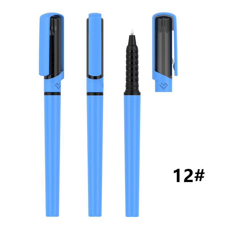 Plastic Advertising Gel Pen - Blue Barrel with Black Window