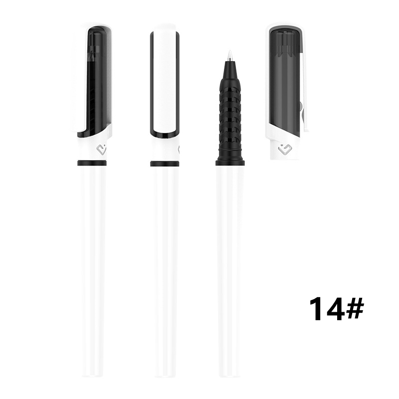 Plastic Advertising Gel Pen - White Barrel with Black Window