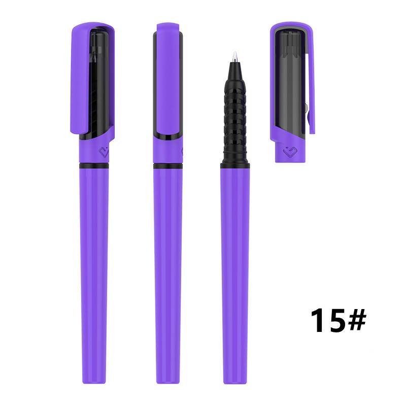 Plastic Advertising Gel Pen - Purple Barrel with Black Window